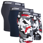 Men Boxer Remington/ gray rubber band with white letters (3 pcs)