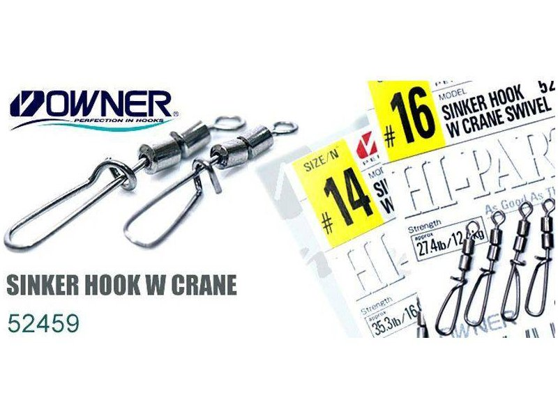 Lõks OWNER 52459-12 Sinker Hook W Crane Swivel